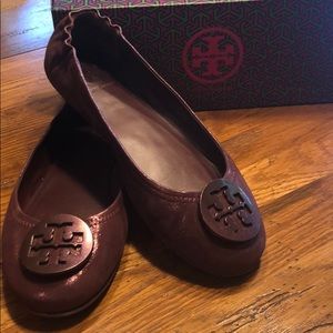Tory Burch Shinny Plum Travel Flats